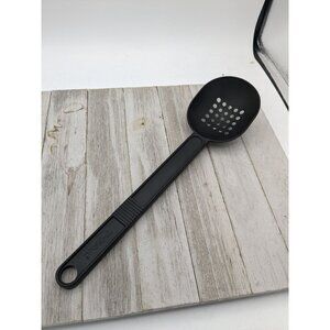 Vintage T-Fal Nylon Slotted Spoon Kitchen Utensil Black 13 3/4" Tfal